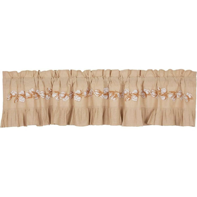 Ashmont Cotton Valance Curtain Creme, Khaki, Golden Tan VHC Brands - The Fox Decor