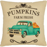 Thumbnail for Fall on the Farm Truck Pillow 18x18 VHC Brands front