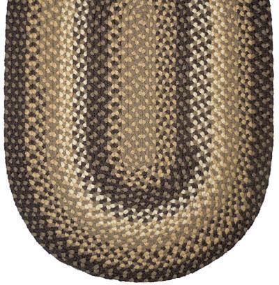840 Dark Chocolate Brown Basket Weave Braided Rugs Oval/Round - The Fox Decor