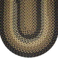 Thumbnail for 841 Black Basket Weave Braided Rugs Oval/Round - The Fox Decor