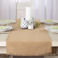 Burlap Natural Runner Fringed 13x48 VHC Brands - The Fox Decor