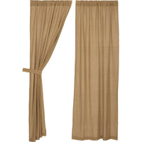 Thumbnail for Burlap Natural/Chocolate/Vintage/Antique White Panel Curtain Set of 2 84x40 - The Fox Decor