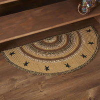 Kettle Grove Jute Braided Rug Half Circle Stencil Stars 16.5