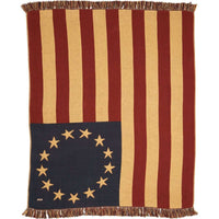 Thumbnail for Old Glory Patriotic American Flag Woven Throw 60