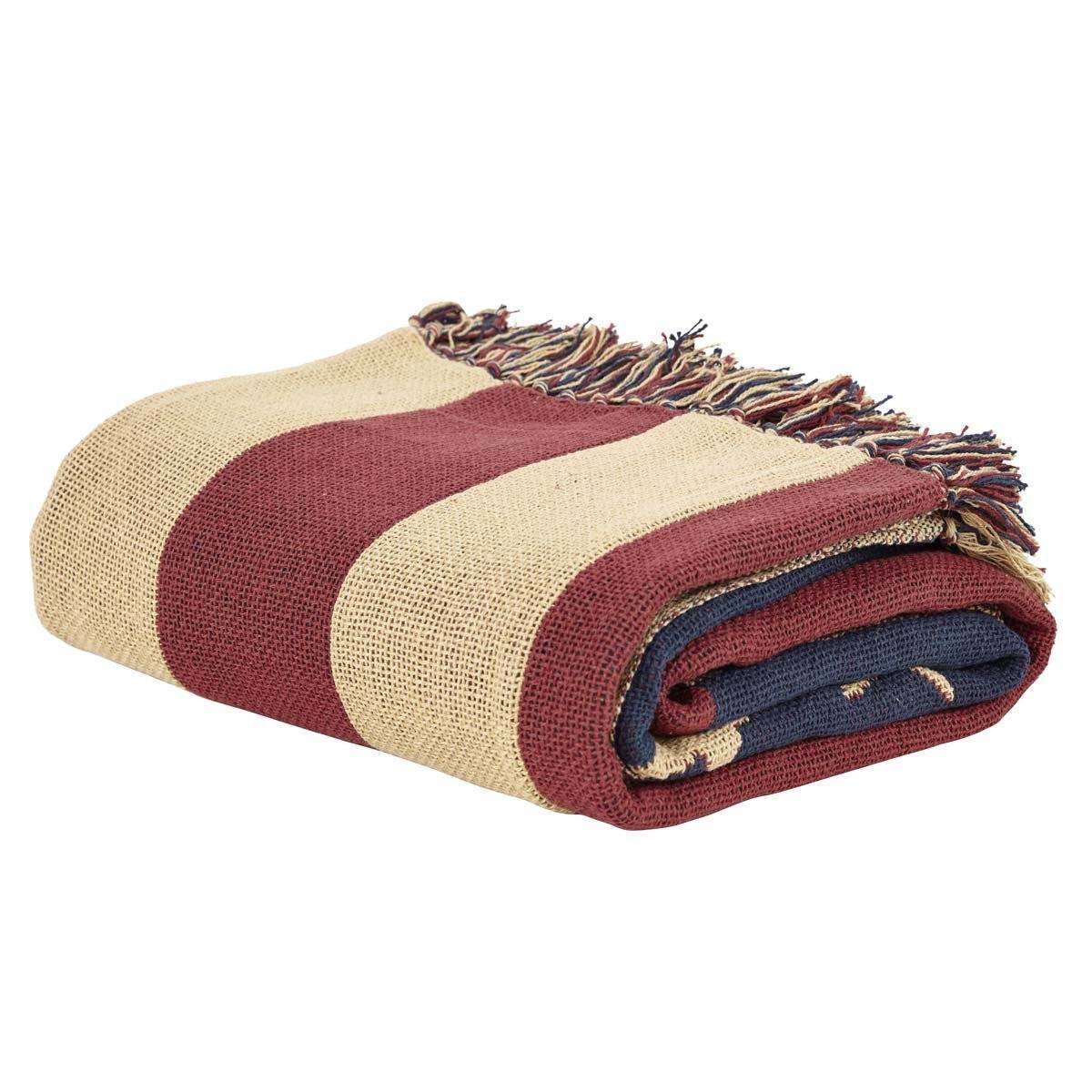 Old Glory Patriotic American Flag Woven Throw 60" x 50" VHC Brands - The Fox Decor