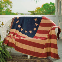 Thumbnail for Old Glory Patriotic American Flag Woven Throw 60