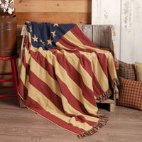 Thumbnail for Old Glory Patriotic American Flag Woven Throw 60