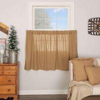 Thumbnail for Burlap Natural Tier Curtain Set of 2 L36xW36