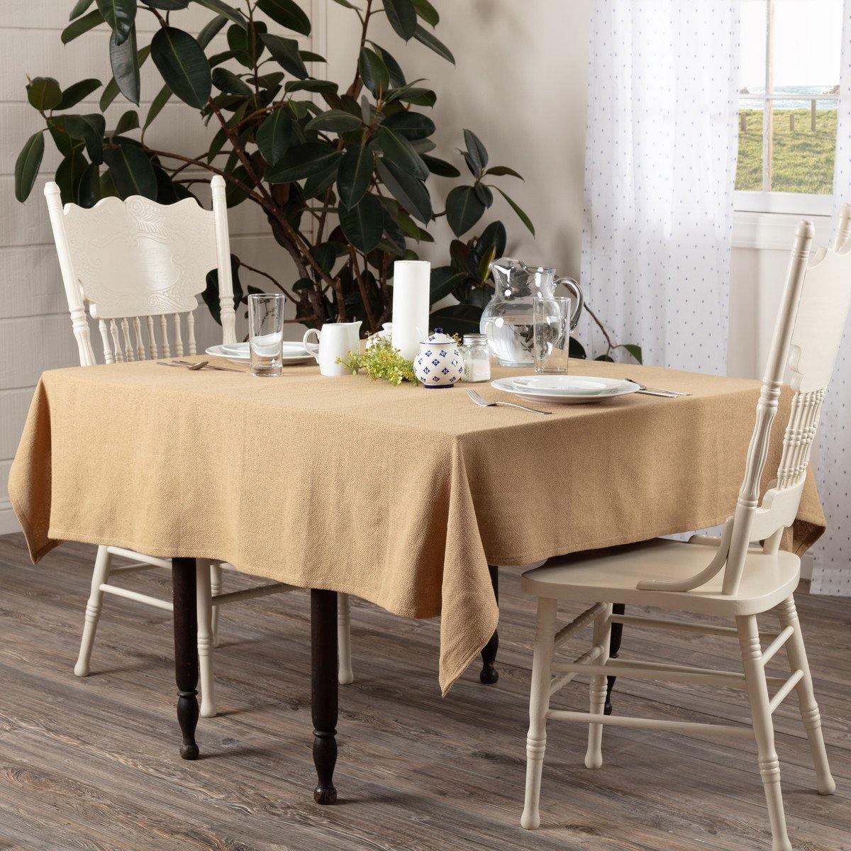 Burlap Natural Table Cloth 60"x 60" VHC Brands - The Fox Decor