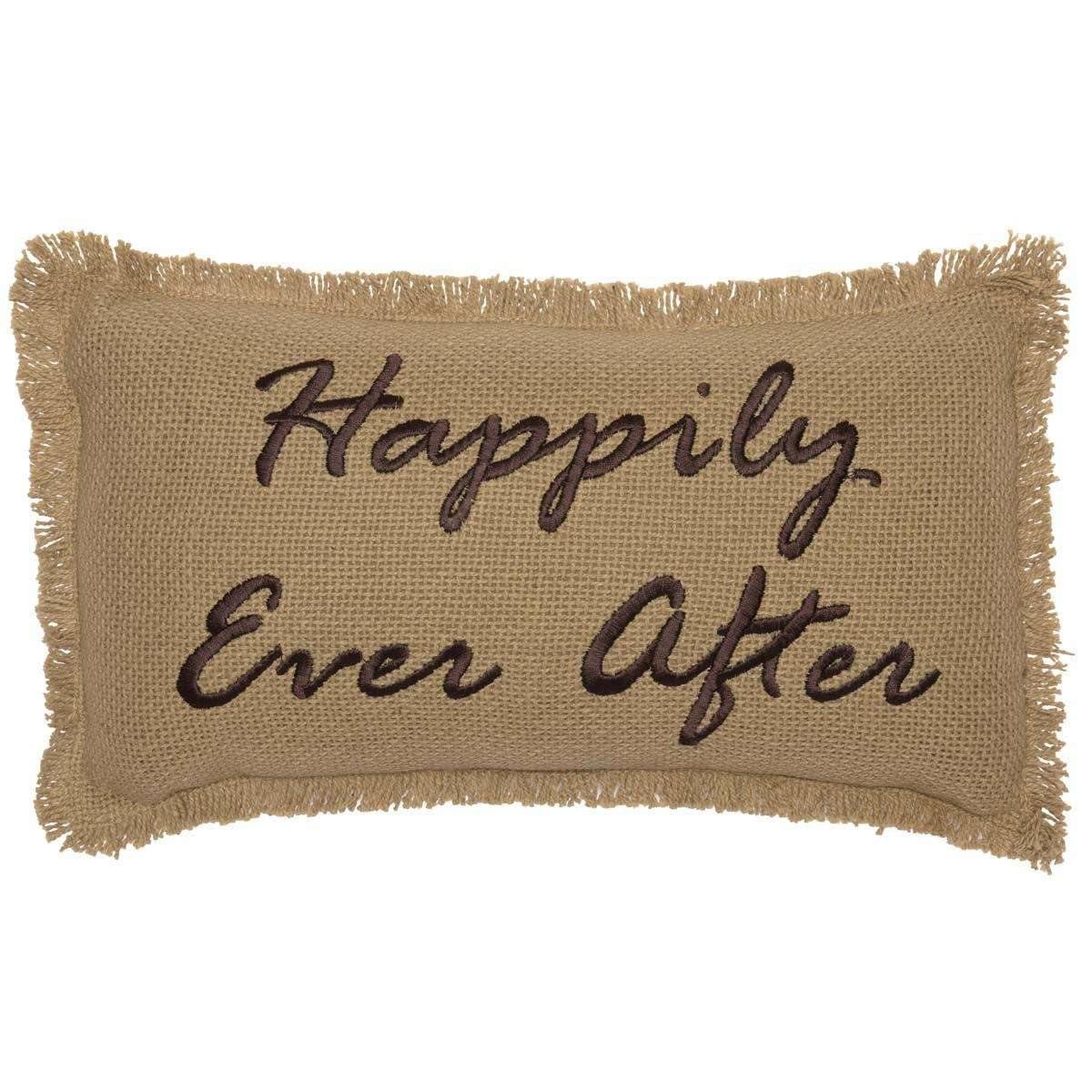 Burlap Natural Pillow Happily Ever After 7x13 VHC Brands front
