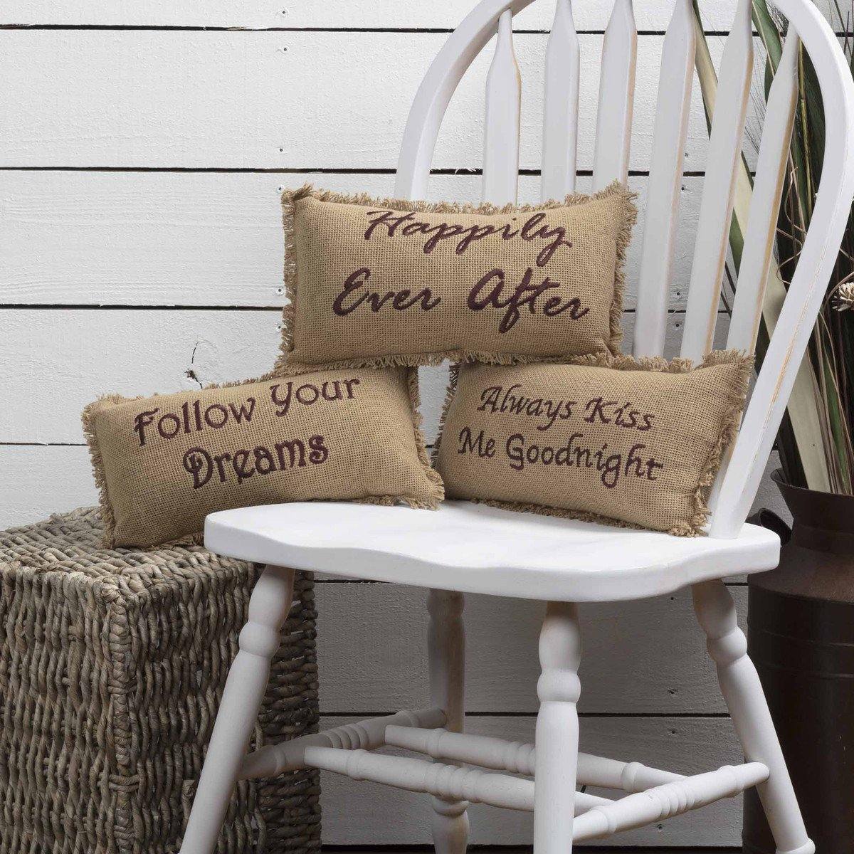 Burlap Natural Pillow Happily Ever After 7x13 VHC Brands - The Fox Decor
