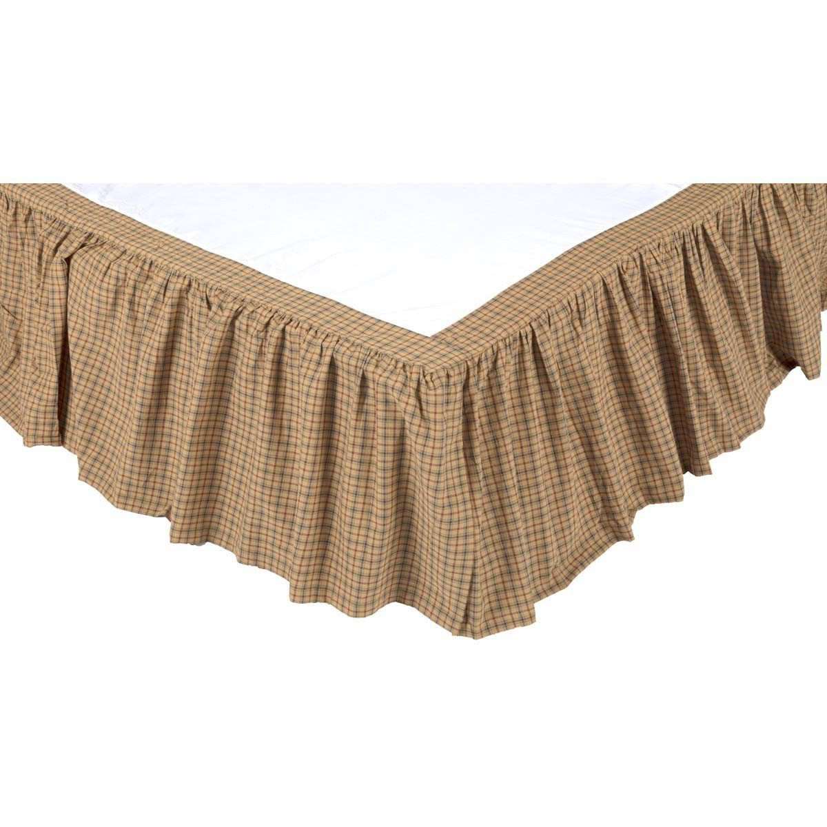 Millsboro Bed Skirts Khaki, Burgundy, Navy VHC Brands - The Fox Decor
