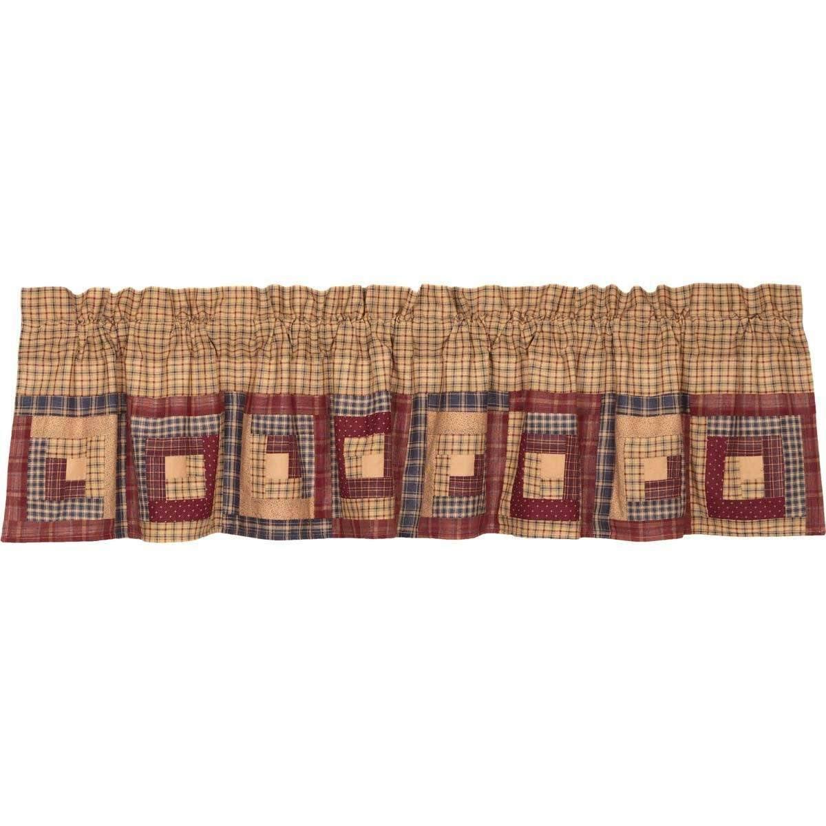Millsboro Valance Curtain Log Cabin Block Border 16x72 - The Fox Decor