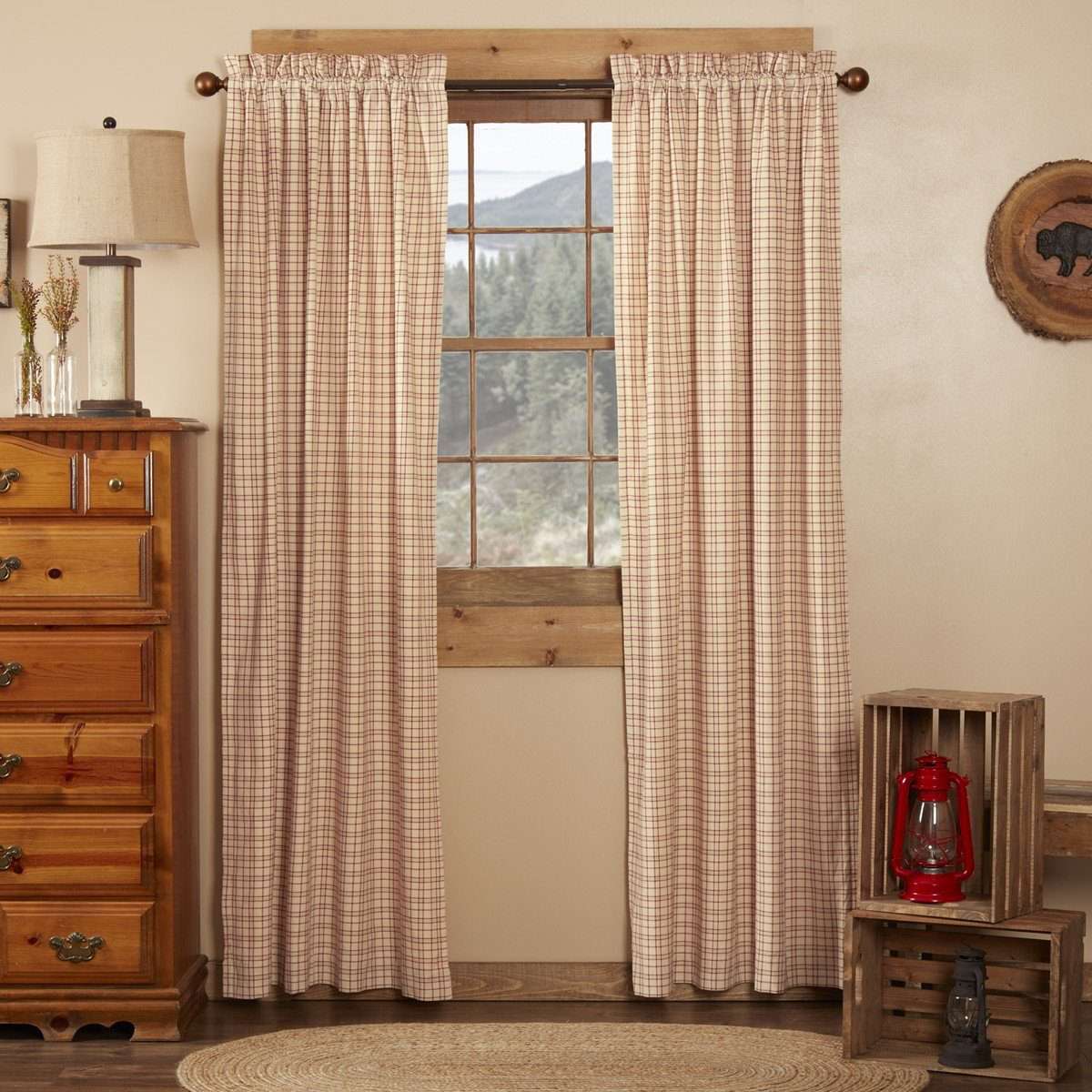 Tacoma Panel Country Style Curtain Set of 2 84"x40" - The Fox Decor