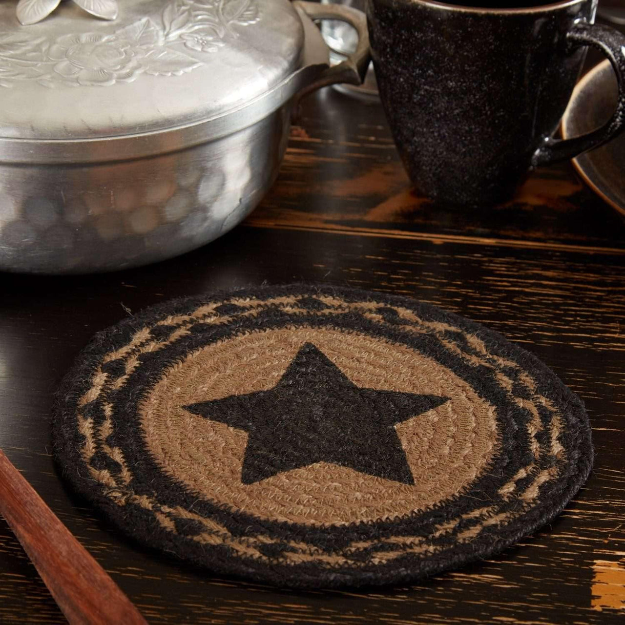 Farmhouse Jute Braided Trivet Stencil Star 8" VHC Brands - The Fox Decor