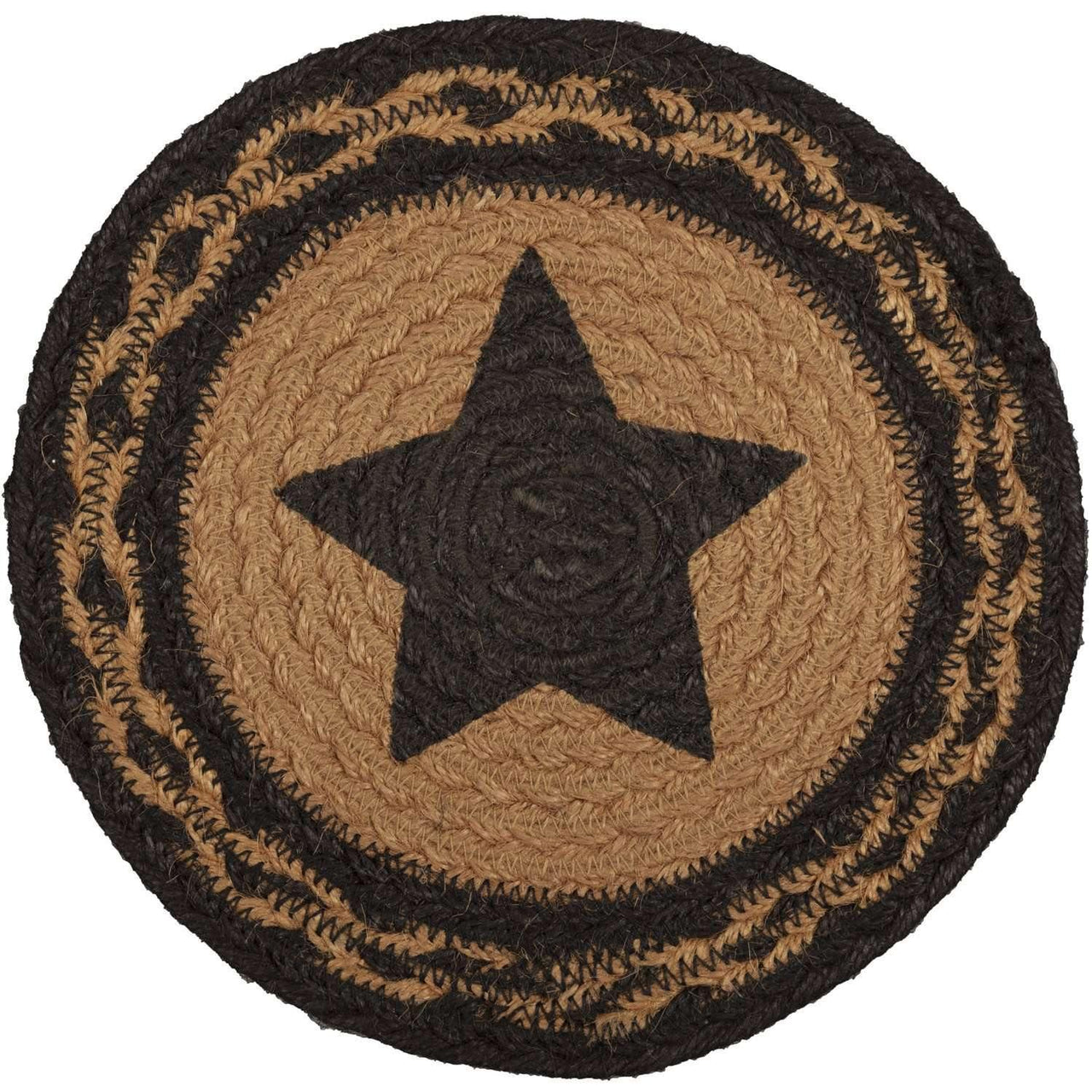 Farmhouse Jute Braided Trivet Stencil Star 8" VHC Brands - The Fox Decor