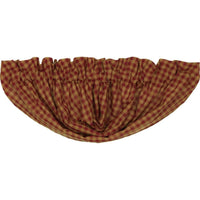 Thumbnail for Burgundy Check Balloon Valance Curtain 15x60 - The Fox Decor