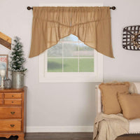 Thumbnail for Burlap Natural Prairie Swag Curtain Set of 2 36x36x18 VHC Brands - The Fox Decor