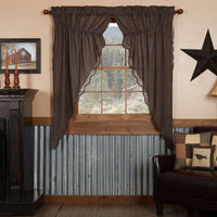Thumbnail for Kettle Grove Plaid Prairie Short Panel Curtain Scalloped Set of 2 63x36x18 - The Fox Decor