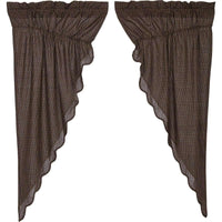 Thumbnail for Kettle Grove Plaid Prairie Short Panel Curtain Scalloped Set of 2 63x36x18 - The Fox Decor