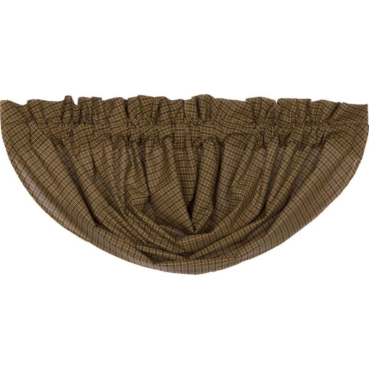 Tea Cabin Green Plaid Balloon Valance Curtain 15x60 - The Fox Decor