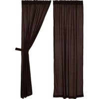 Thumbnail for Burlap Natural/Chocolate/Vintage/Antique White Panel Curtain Set of 2 84x40 - The Fox Decor