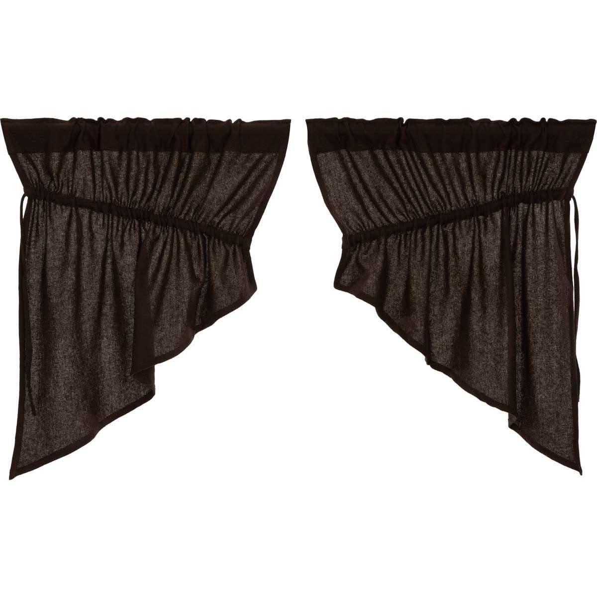 Burlap Chocolate Prairie Swag Curtain Set of 2 36x36x18 VHC Brands - The Fox Decor