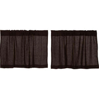 Thumbnail for Burlap Chocolate Tier Curtain Set of 2 L24xW36 - The Fox Decor