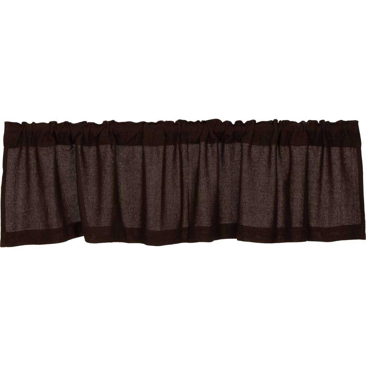 Burlap Valance Curtains Natural, White, Chocolate - The Fox Decor