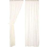 Thumbnail for Tobacco Cloth Antique White Panel Curtain Fringed Set of 2 84x40 VHC Brands - The Fox Decor