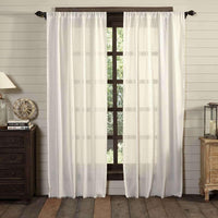 Thumbnail for Tobacco Cloth Antique White Panel Curtain Fringed Set of 2 84x40 VHC Brands - The Fox Decor