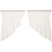 Thumbnail for Tobacco Cloth Antique White Prairie Swag Curtain Fringed Set of 2 36x36x18 VHC Brands - The Fox Decor