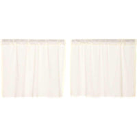 Thumbnail for Tobacco Cloth Antique White Tier Fringed Set of 2 L24xW36 - The Fox Decor