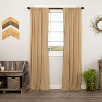 Thumbnail for Tobacco Cloth Khaki Panel Curtain Fringed Set of 2 84x40 VHC Brands - The Fox Decor