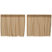 Thumbnail for Tobacco Cloth Khaki Tier Fringed Set of 2 L24xW36 - The Fox Decor