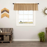 Thumbnail for Tobacco Cloth Khaki Valance Curtain Fringed 16x90 - The Fox Decor