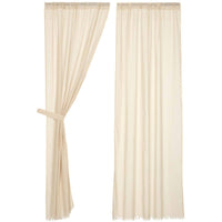 Thumbnail for Tobacco Cloth Natural Panel Curtain Fringed Set of 2 84x40 VHC Brands - The Fox Decor