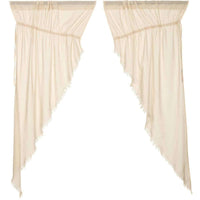Thumbnail for Tobacco Cloth Natural Prairie Short Panel Curtain Fringed Set of 2 63x36x18 VHC Brands - The Fox Decor