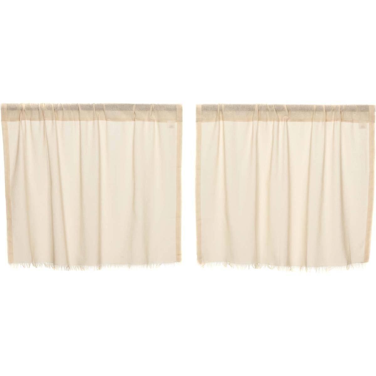 Tobacco Cloth Natural Tier Fringed Set of 2 L24xW36 - The Fox Decor