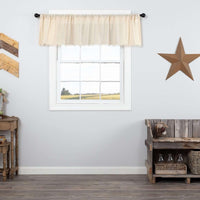 Thumbnail for Tobacco Cloth Natural Valance Curtain Fringed 16x72 - The Fox Decor