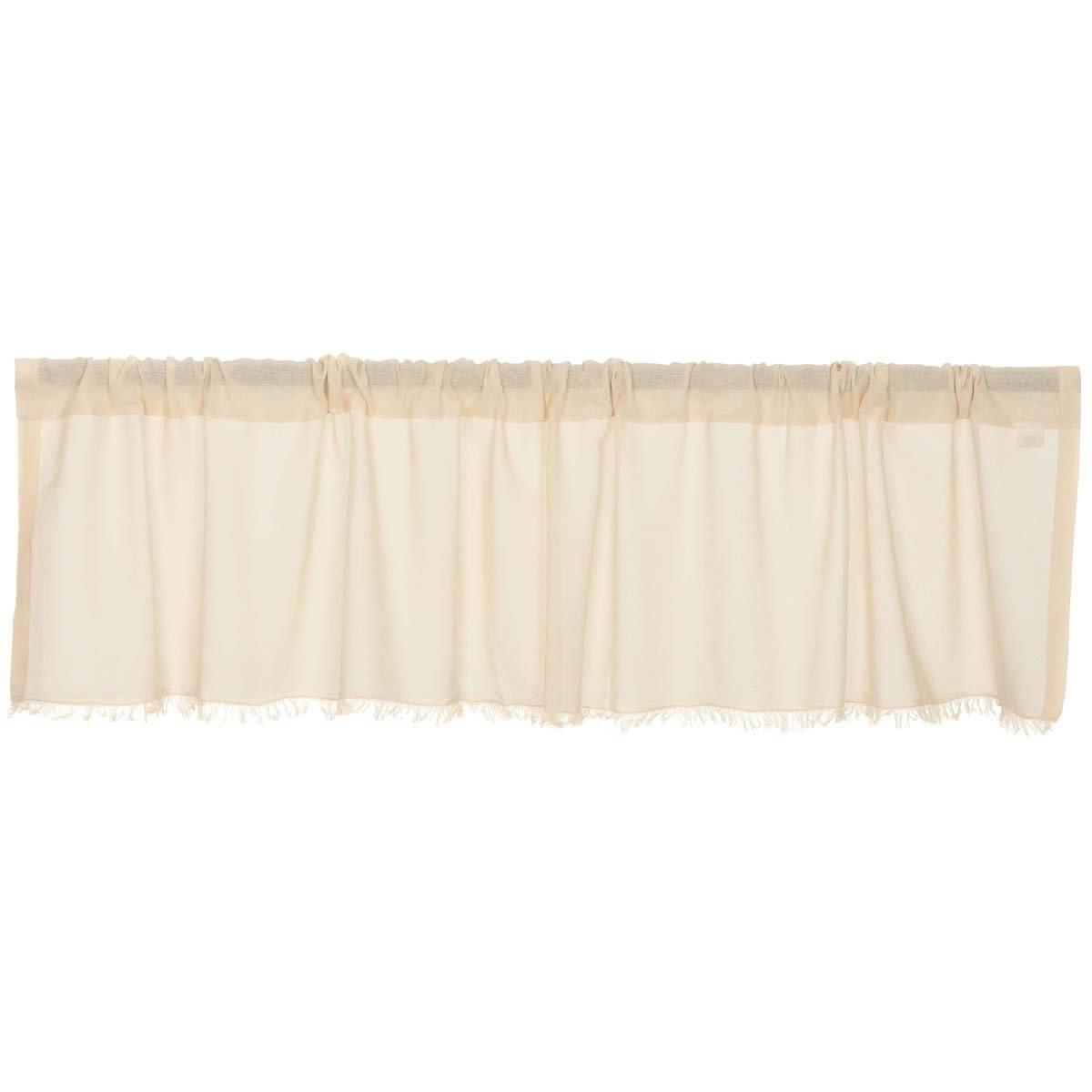 Tobacco Cloth Natural Valance Curtain Fringed 16x72 - The Fox Decor