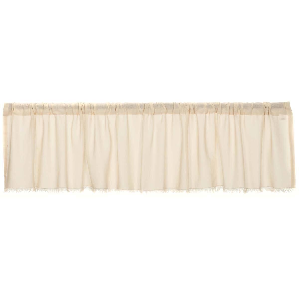 Tobacco Cloth Natural Valance Curtain Fringed 16x90 - The Fox Decor