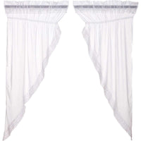 Thumbnail for White Ruffled Sheer Prairie Short Panel Curtain Set 2 63x36x18 - The Fox Decor