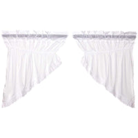 Thumbnail for White Ruffled Sheer Prairie Swag Curtain Set of 2 36x36x18 VHC Brands - The Fox Decor