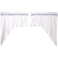 Thumbnail for White Ruffled Sheer Swag Curtain Set of 2 36x36x16 - The Fox Decor