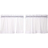 Thumbnail for White Ruffled Sheer Tier Curtain Set of 2 L24xW36 - The Fox Decor