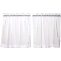 Thumbnail for White Ruffled Sheer Tier Curtain Set of 2 L36xW36 - The Fox Decor