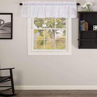 Thumbnail for White Ruffled Sheer Valance Curtain 16x90