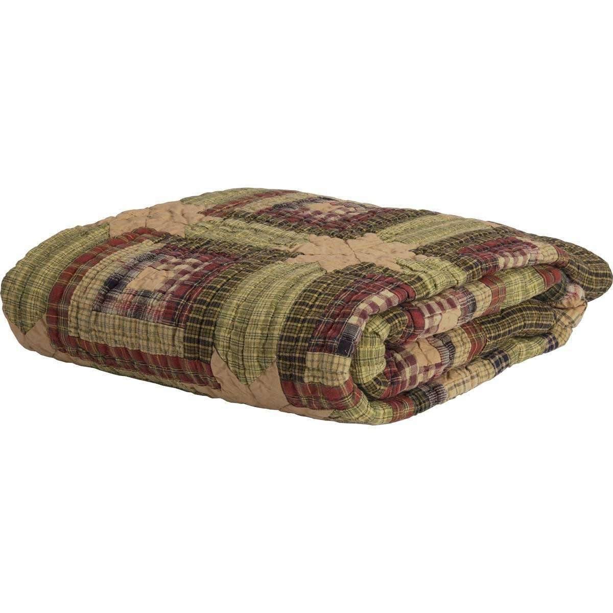 Tea Cabin Throw Quilted 60x50 VHC Brands folded