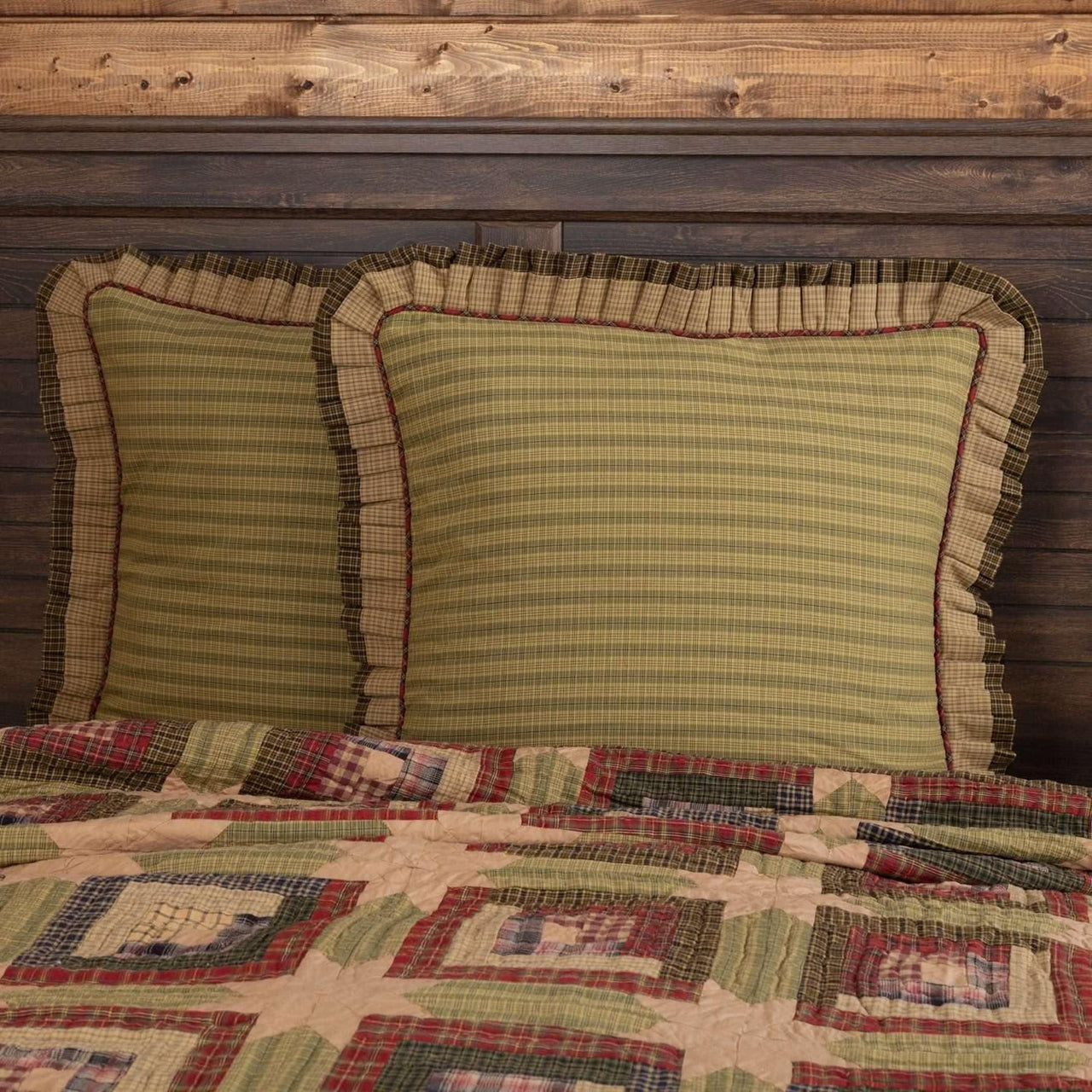 Tea Cabin Euro Sham Fabric Ruffled 26x26 VHC Brands - The Fox Decor